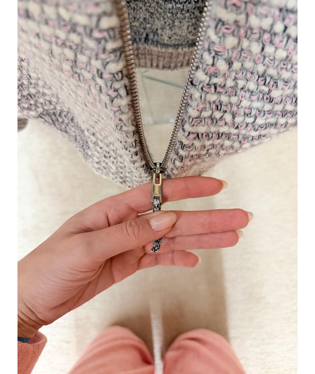 CHRISTIAN DIOR Серый шерстяной кардиган, фото 3