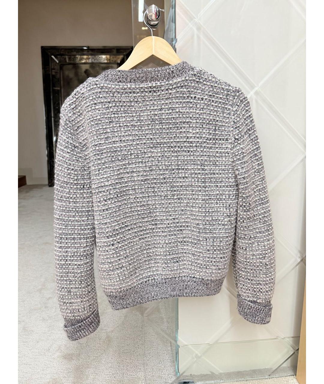 CHRISTIAN DIOR Серый шерстяной кардиган, фото 2