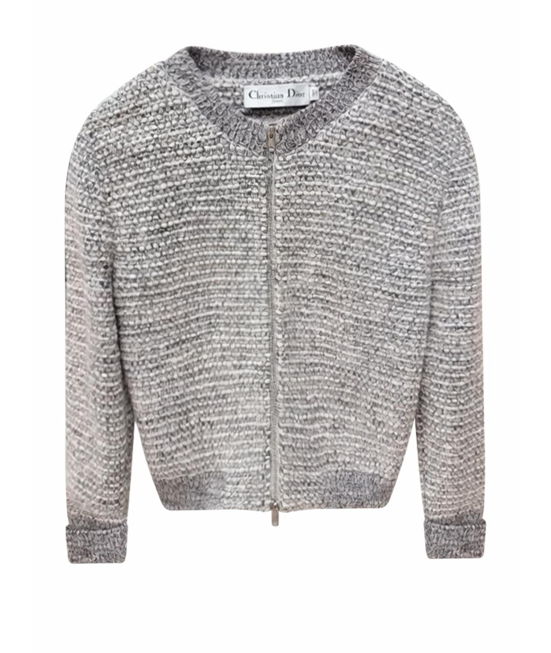 CHRISTIAN DIOR Серый шерстяной кардиган, фото 1