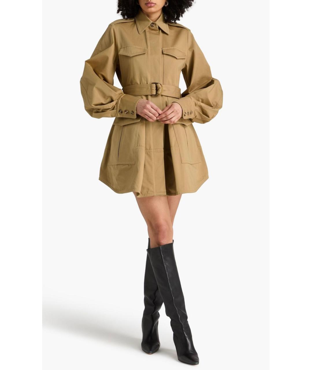 ZIMMERMANN Коричневое хлопковое коктейльное платье, фото 2