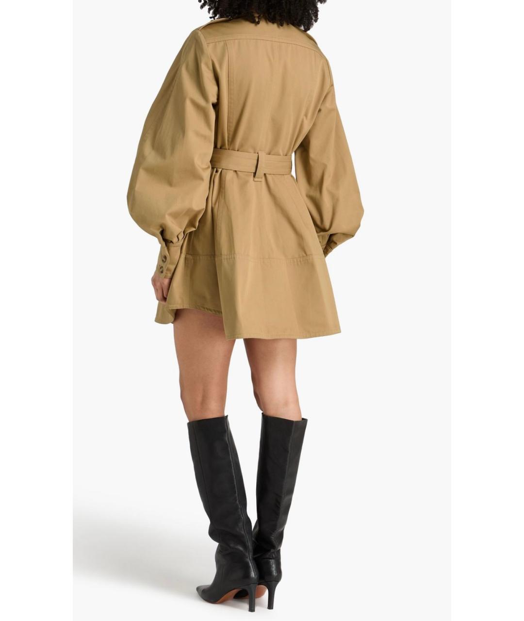 ZIMMERMANN Коричневое хлопковое коктейльное платье, фото 3