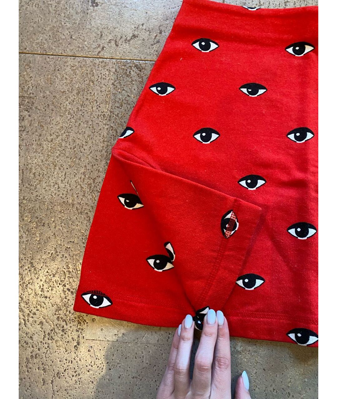 KENZO Красная хлопковая юбка мини, фото 4