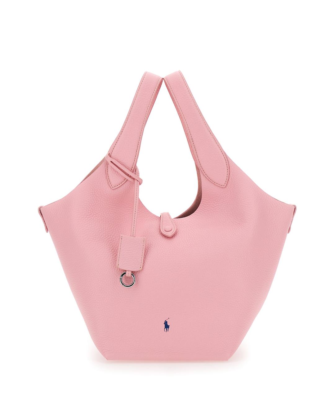 POLO RALPH LAUREN Розовая кожаная сумка тоут, фото 1