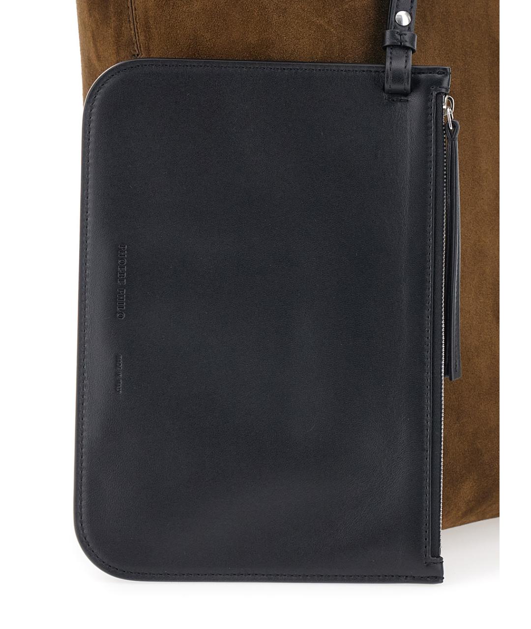 PHOEBE PHILO Зеленая замшевая сумка тоут, фото 3