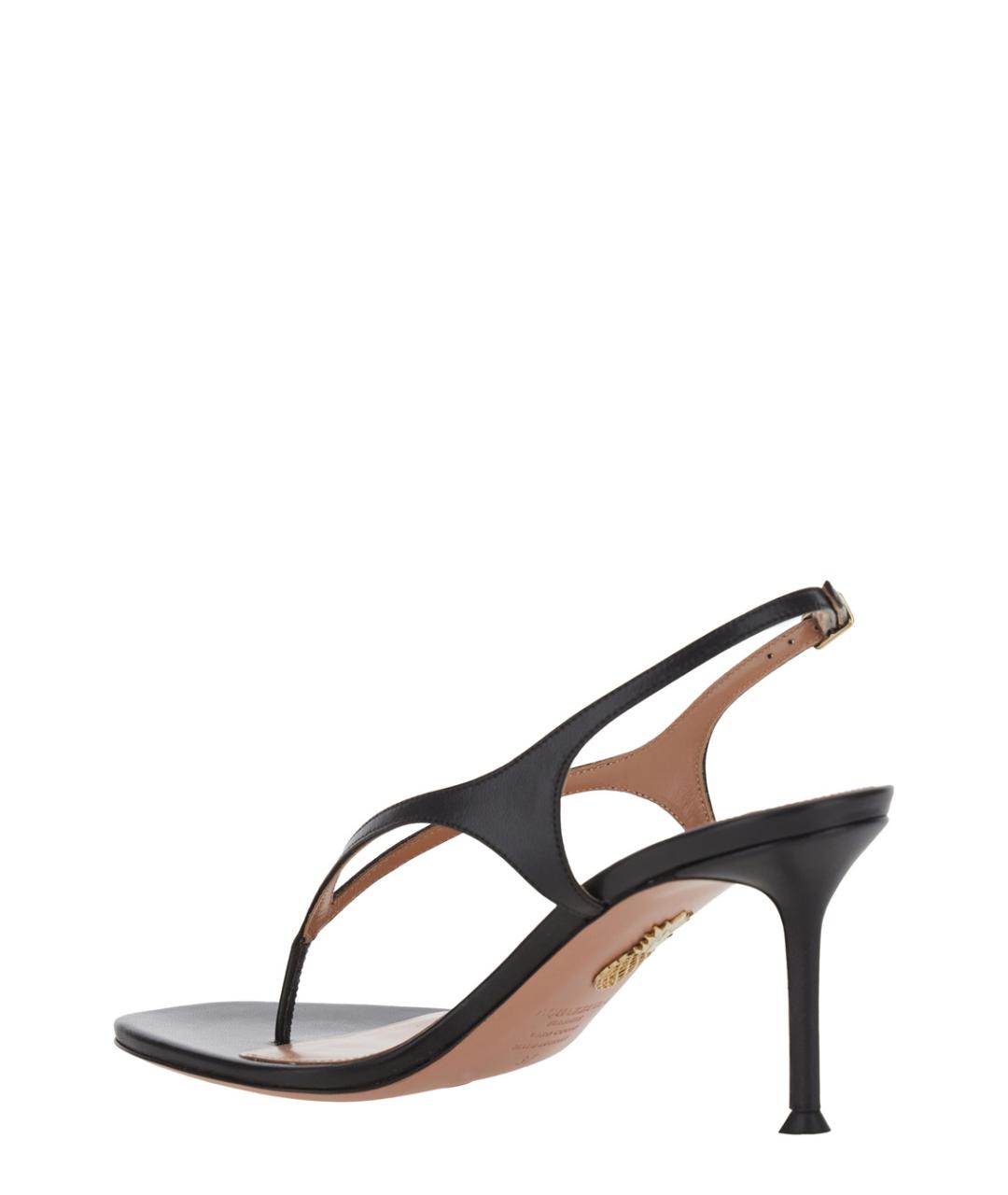 AQUAZZURA Коричневые кожаные босоножки, фото 3