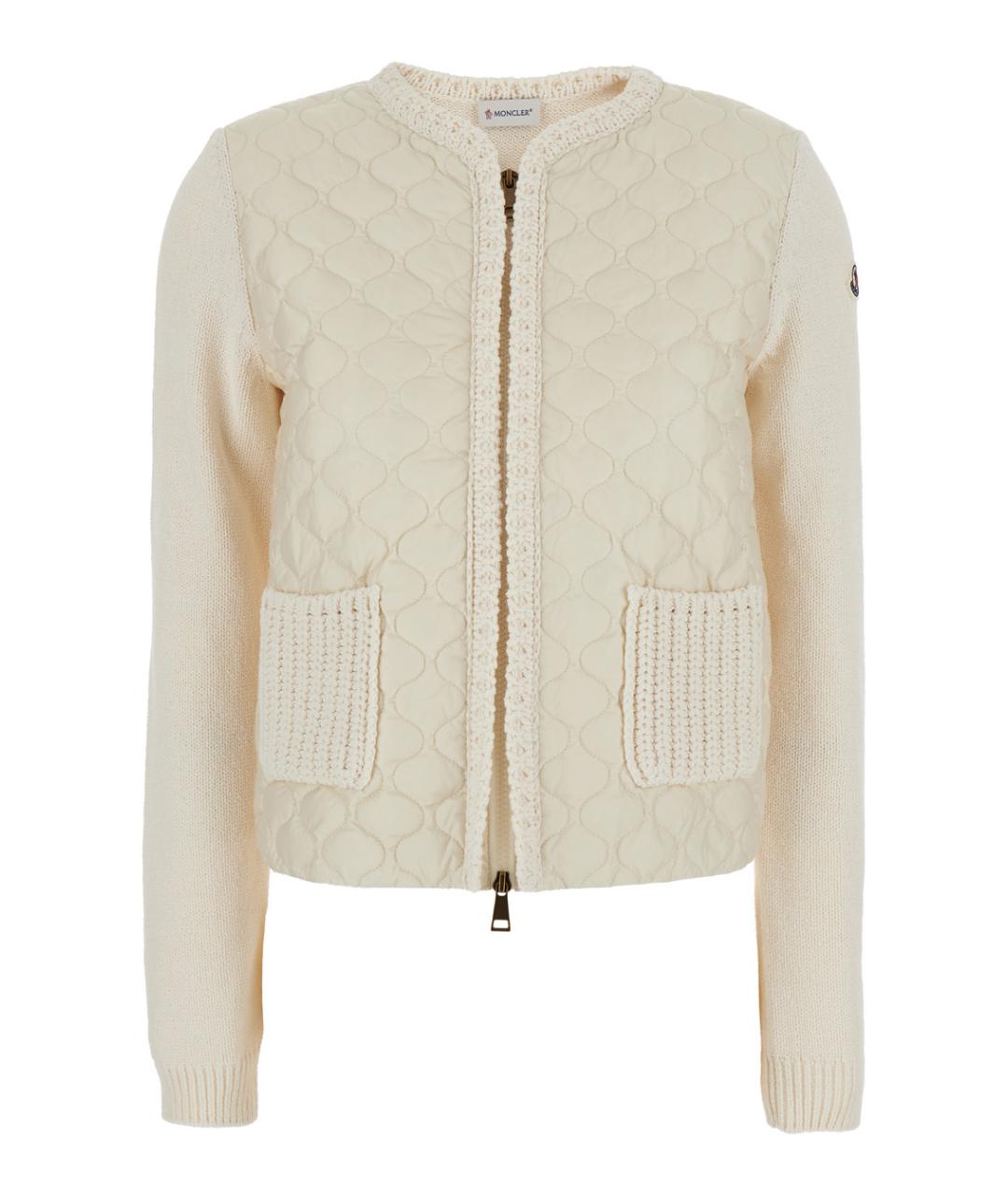 MONCLER Белый полиамидовый кардиган, фото 1
