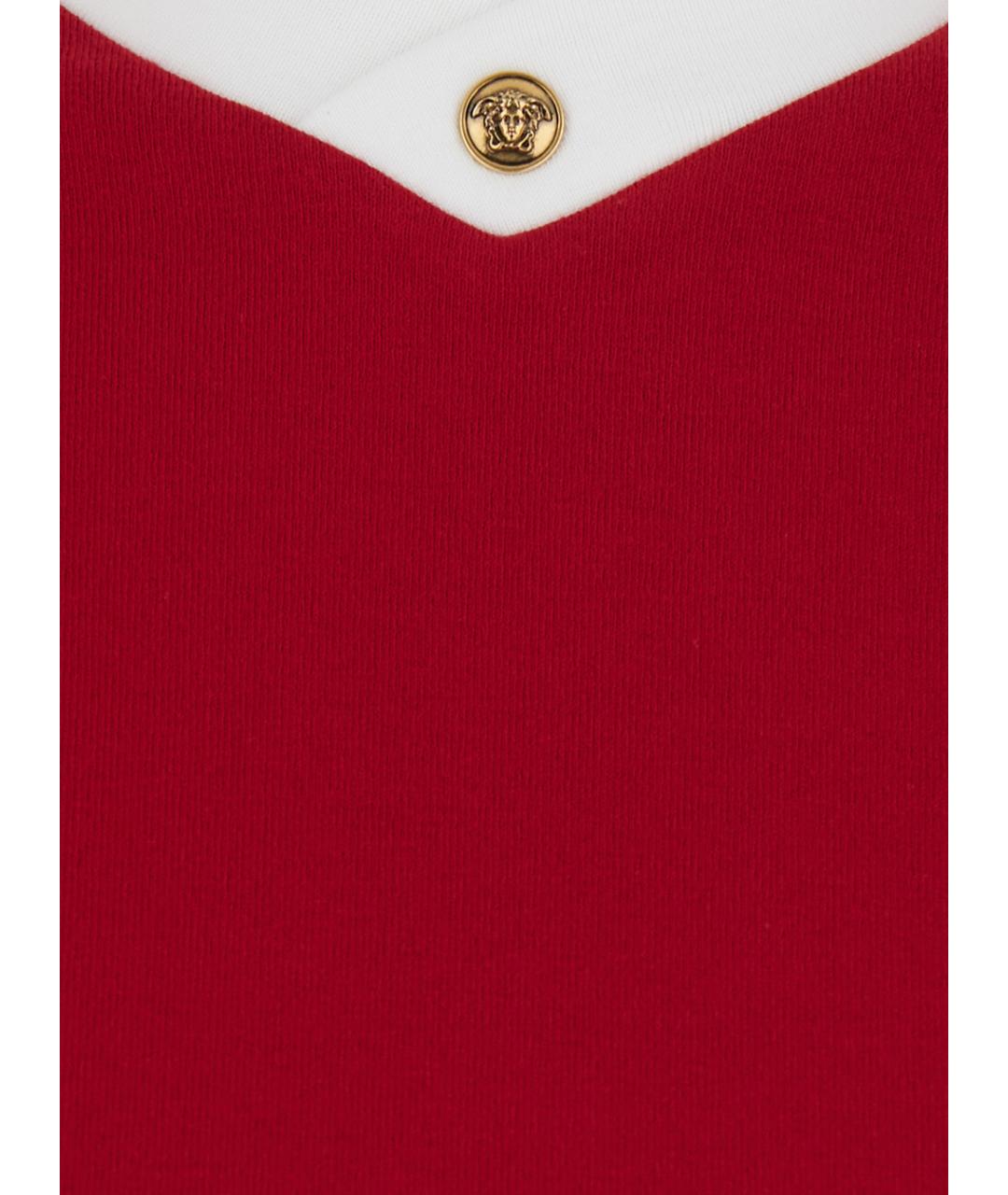 VERSACE Красная хлопковая футболка, фото 3