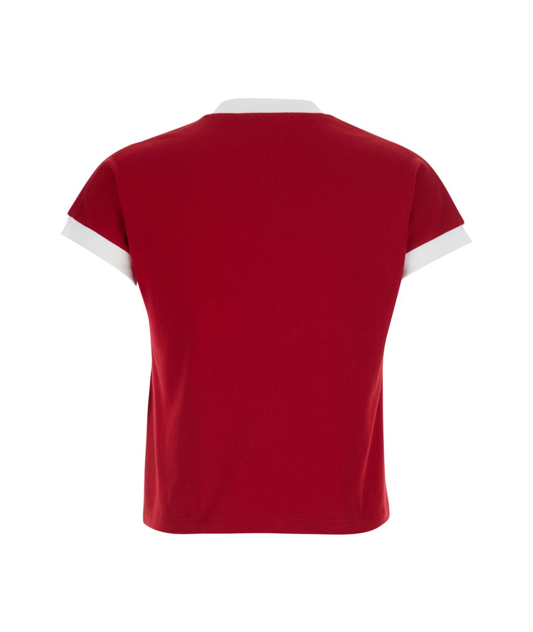 VERSACE Красная хлопковая футболка, фото 2