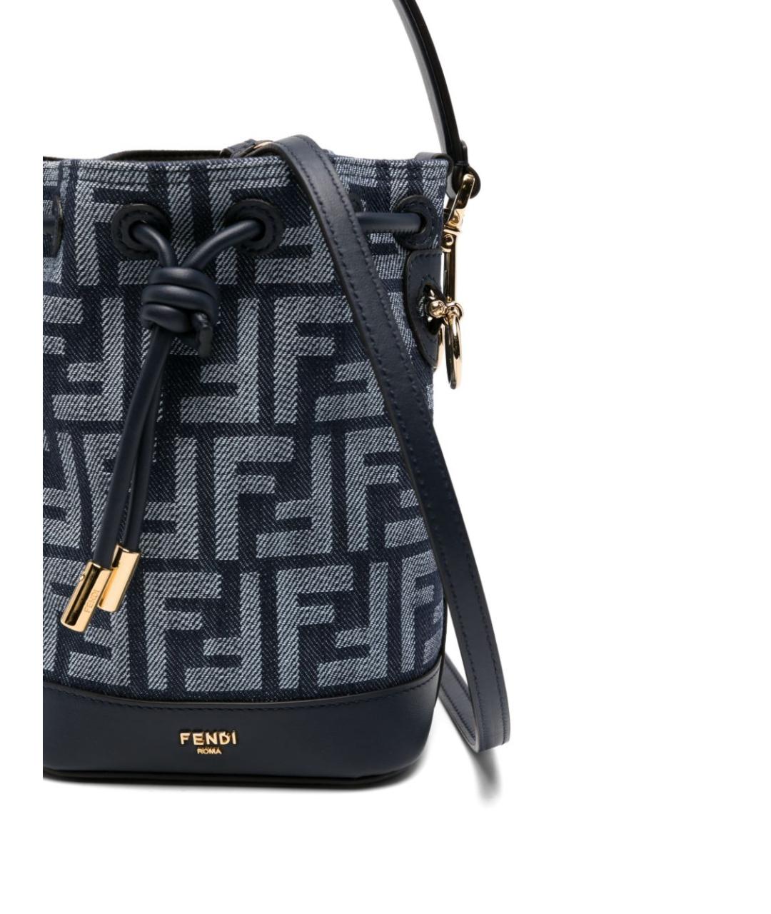 FENDI Синяя твидовая сумка через плечо, фото 3