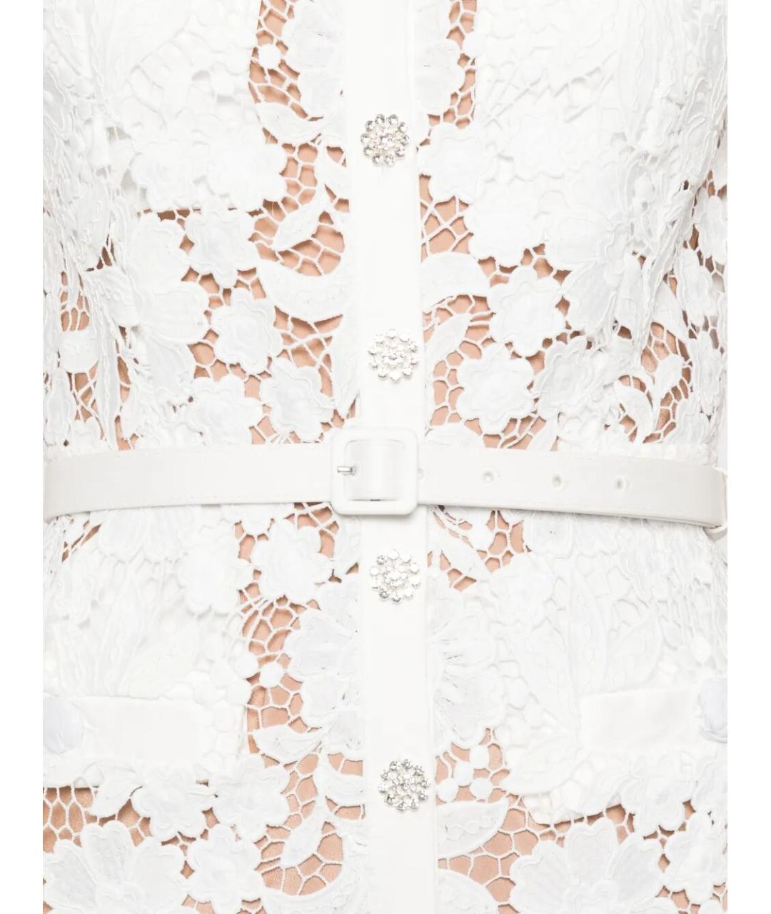 SELF-PORTRAIT Белое полиэстеровое повседневное платье, фото 3