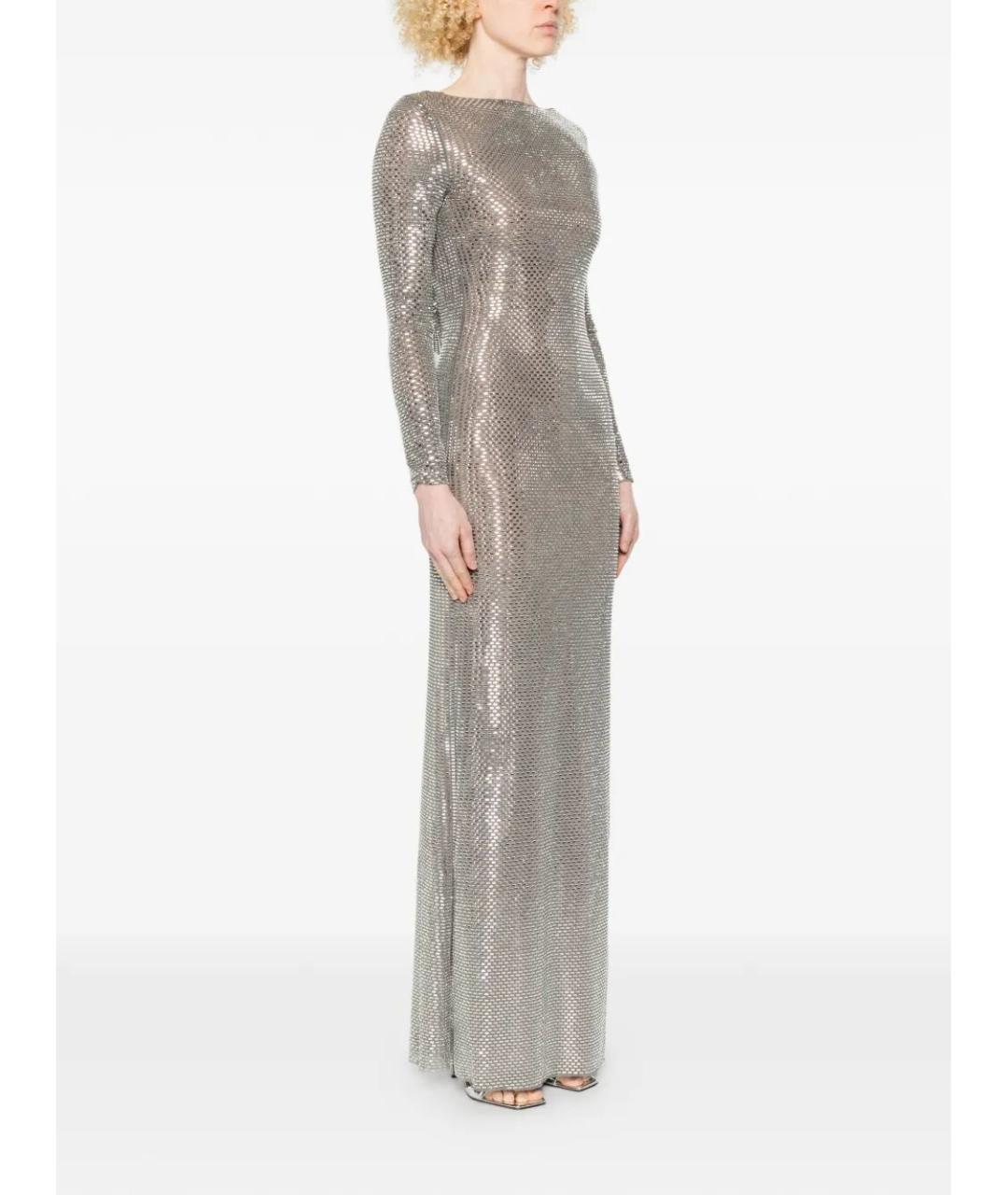 SELF-PORTRAIT Серебряное полиэстеровое вечернее платье, фото 5