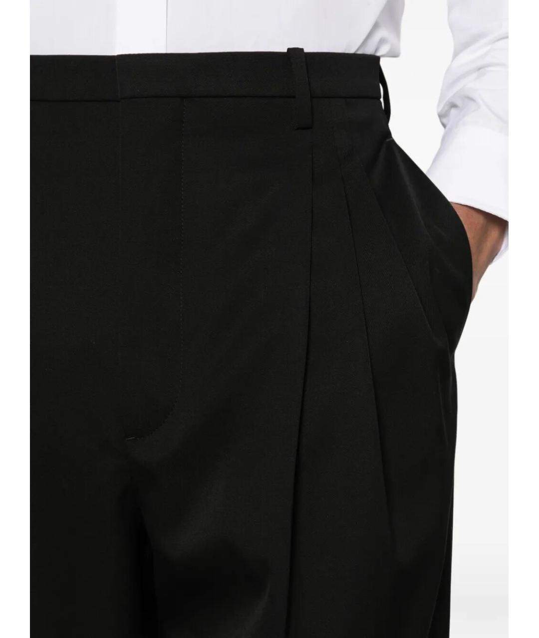 BOTTEGA VENETA Черные шерстяные классические брюки, фото 3