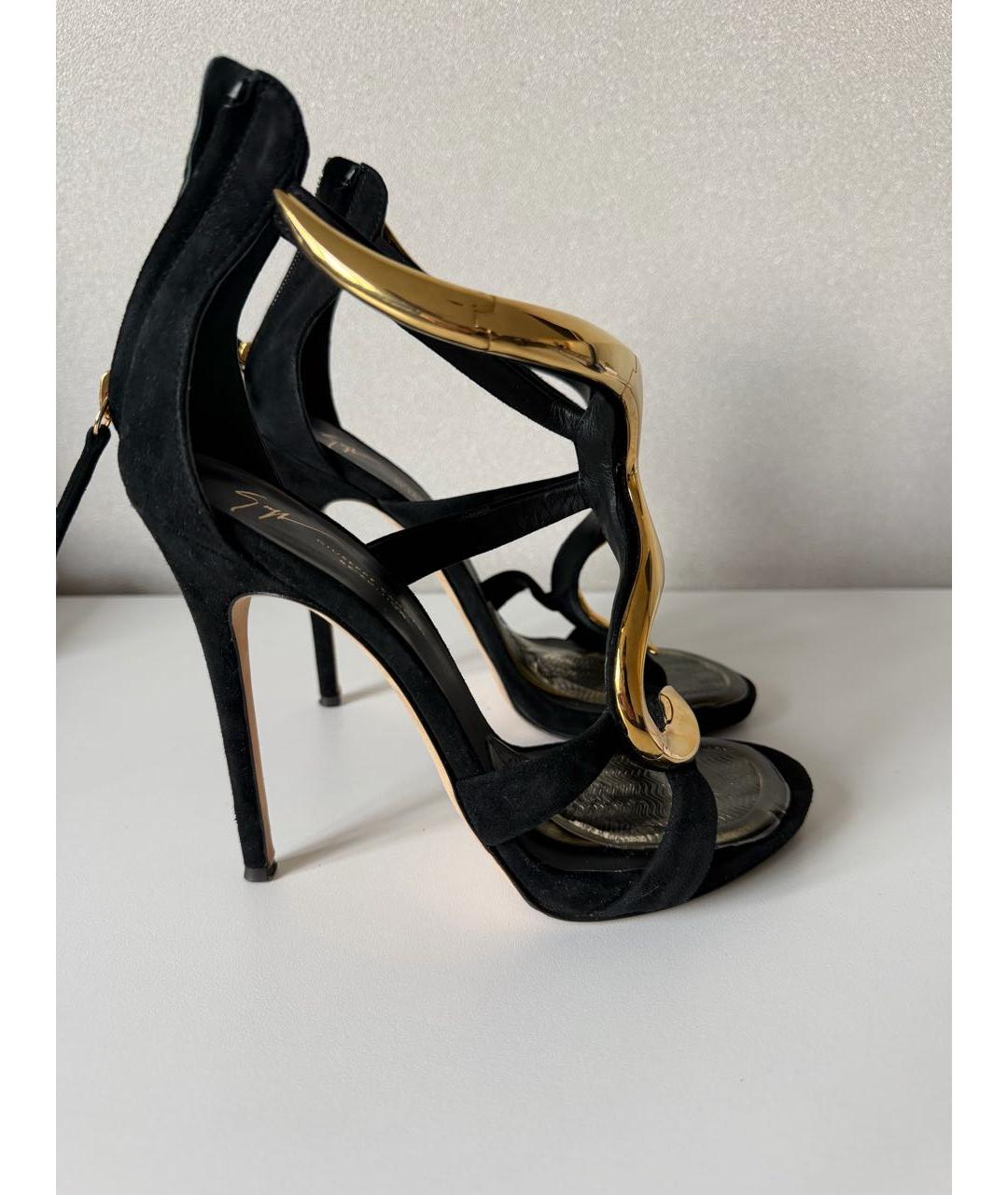 GIUSEPPE ZANOTTI DESIGN Черные замшевые босоножки, фото 2