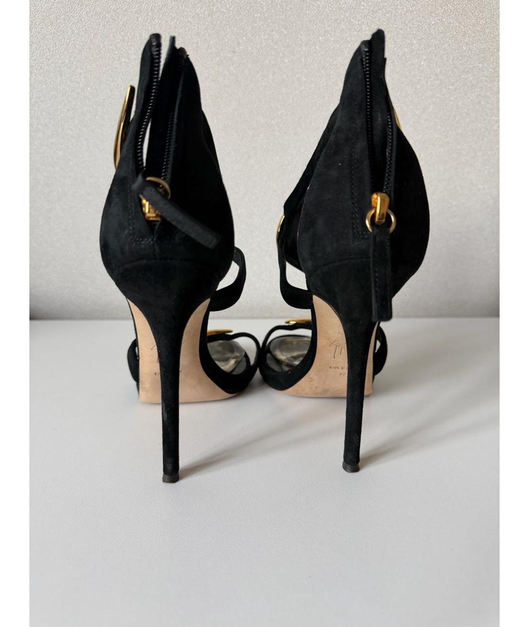 GIUSEPPE ZANOTTI DESIGN Черные замшевые босоножки, фото 3