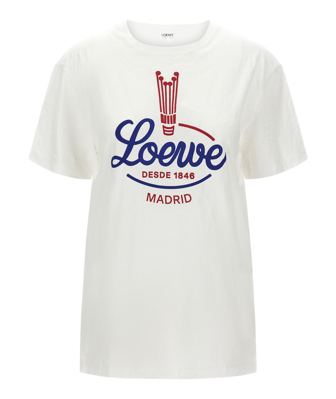 LOEWE Белая хлопковая футболка, фото 1