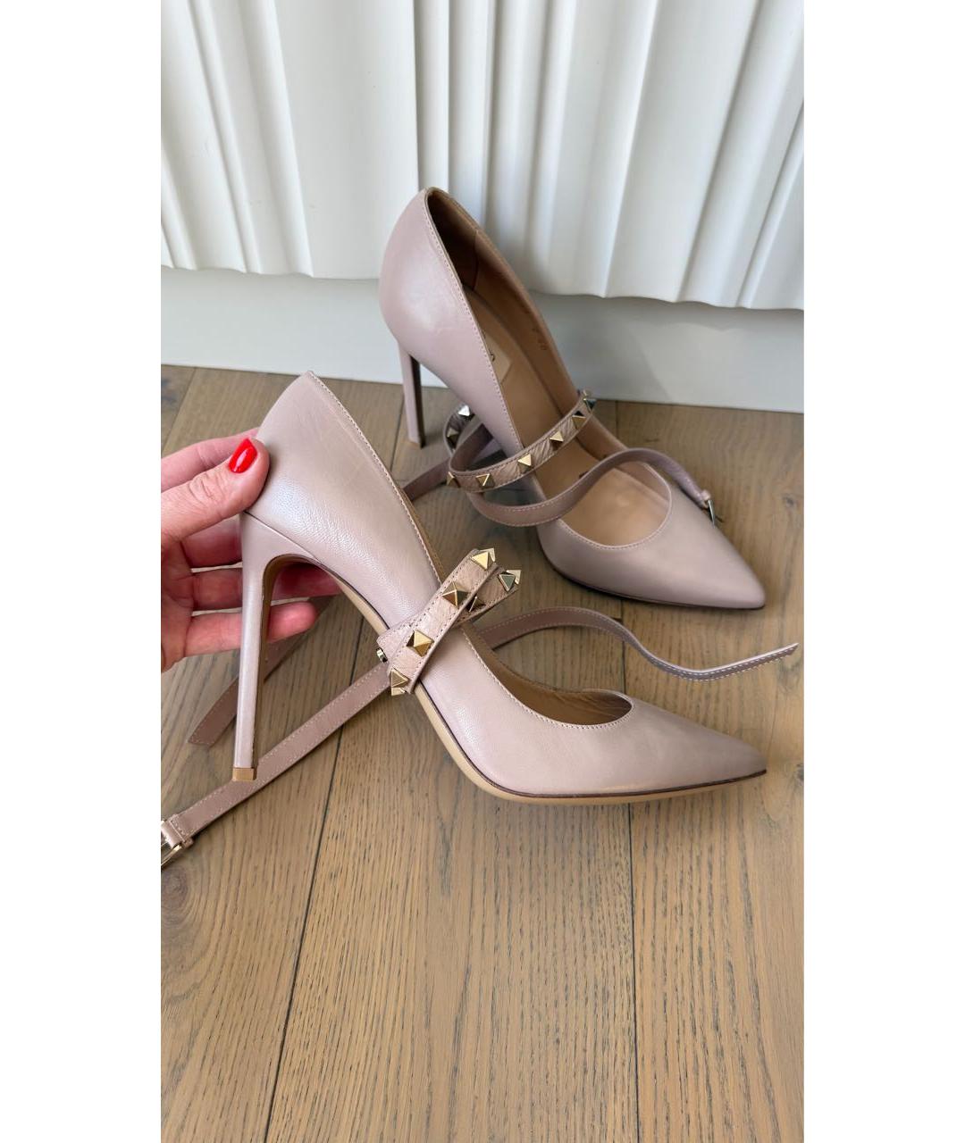 VALENTINO Бежевые кожаные туфли, фото 8