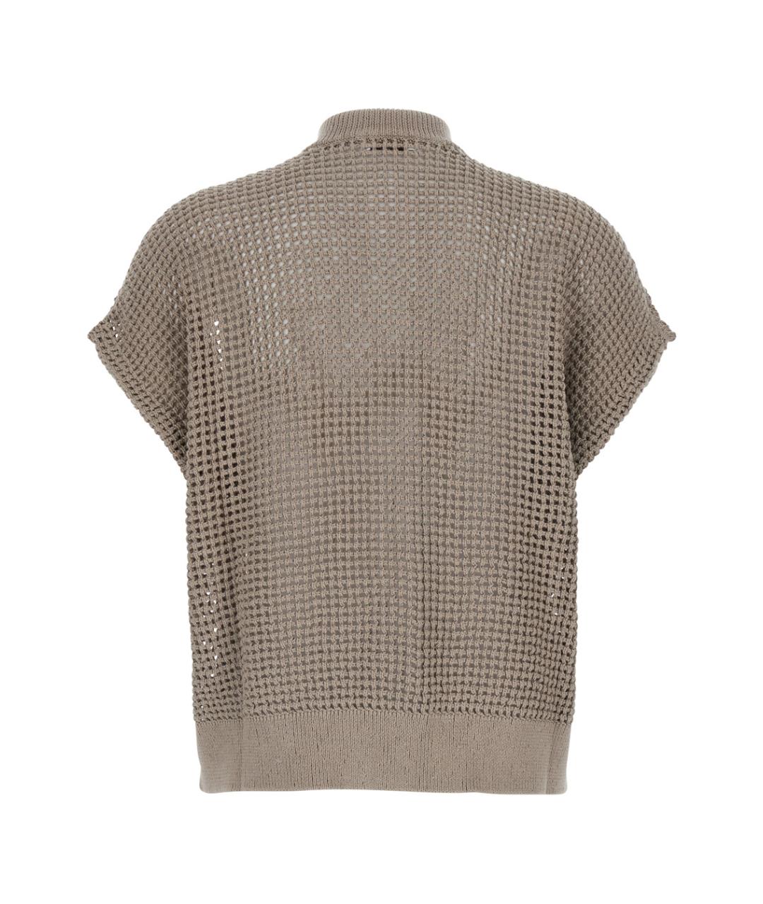 BRUNELLO CUCINELLI Бежевый хлопковый кардиган, фото 2