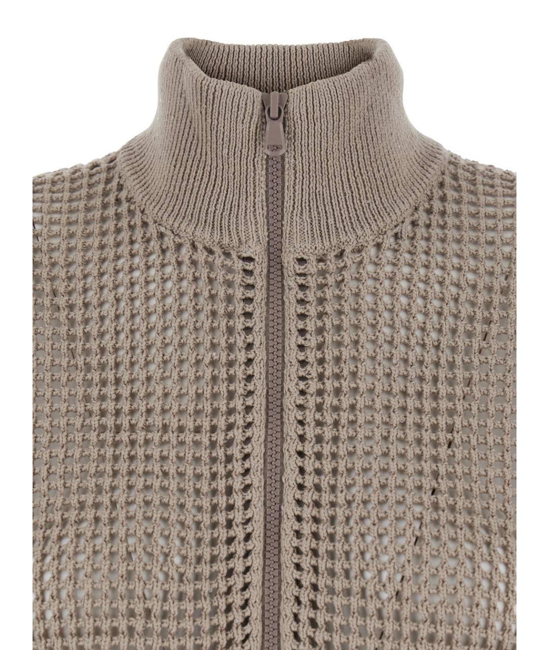 BRUNELLO CUCINELLI Бежевый хлопковый кардиган, фото 3