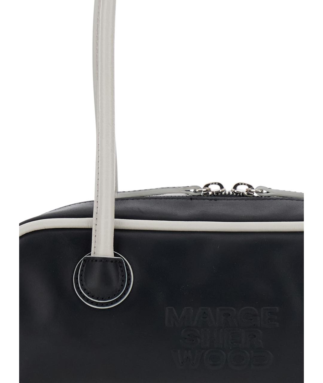 MARGESHERWOOD Черная кожаная сумка через плечо, фото 3