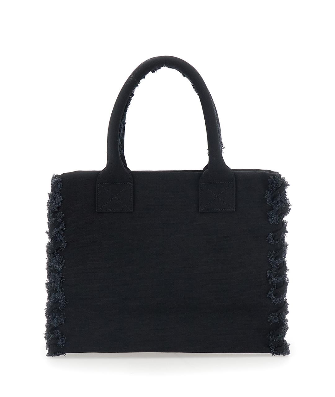 PINKO Черная хлопковая сумка тоут, фото 2