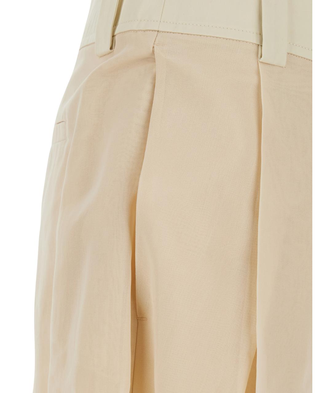 SPORTMAX Белые хлопковые прямые брюки, фото 3