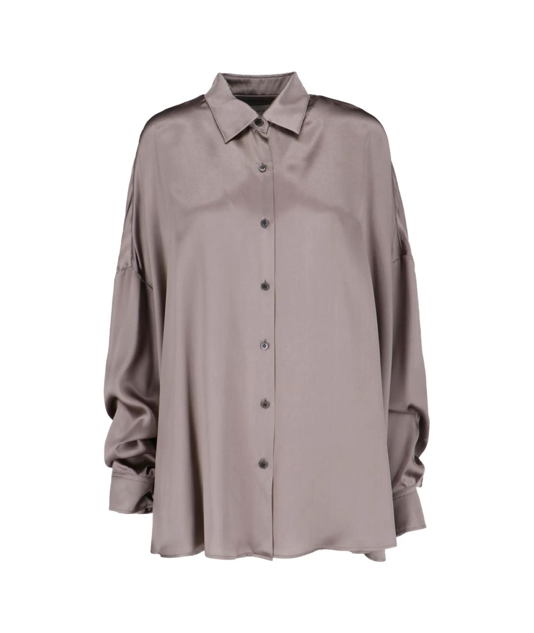 DRIES VAN NOTEN Серая шелковая рубашка, фото 1
