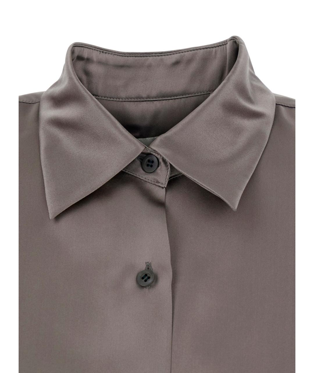 DRIES VAN NOTEN Серая шелковая рубашка, фото 3