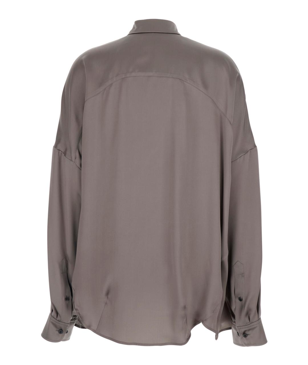 DRIES VAN NOTEN Серая шелковая рубашка, фото 2