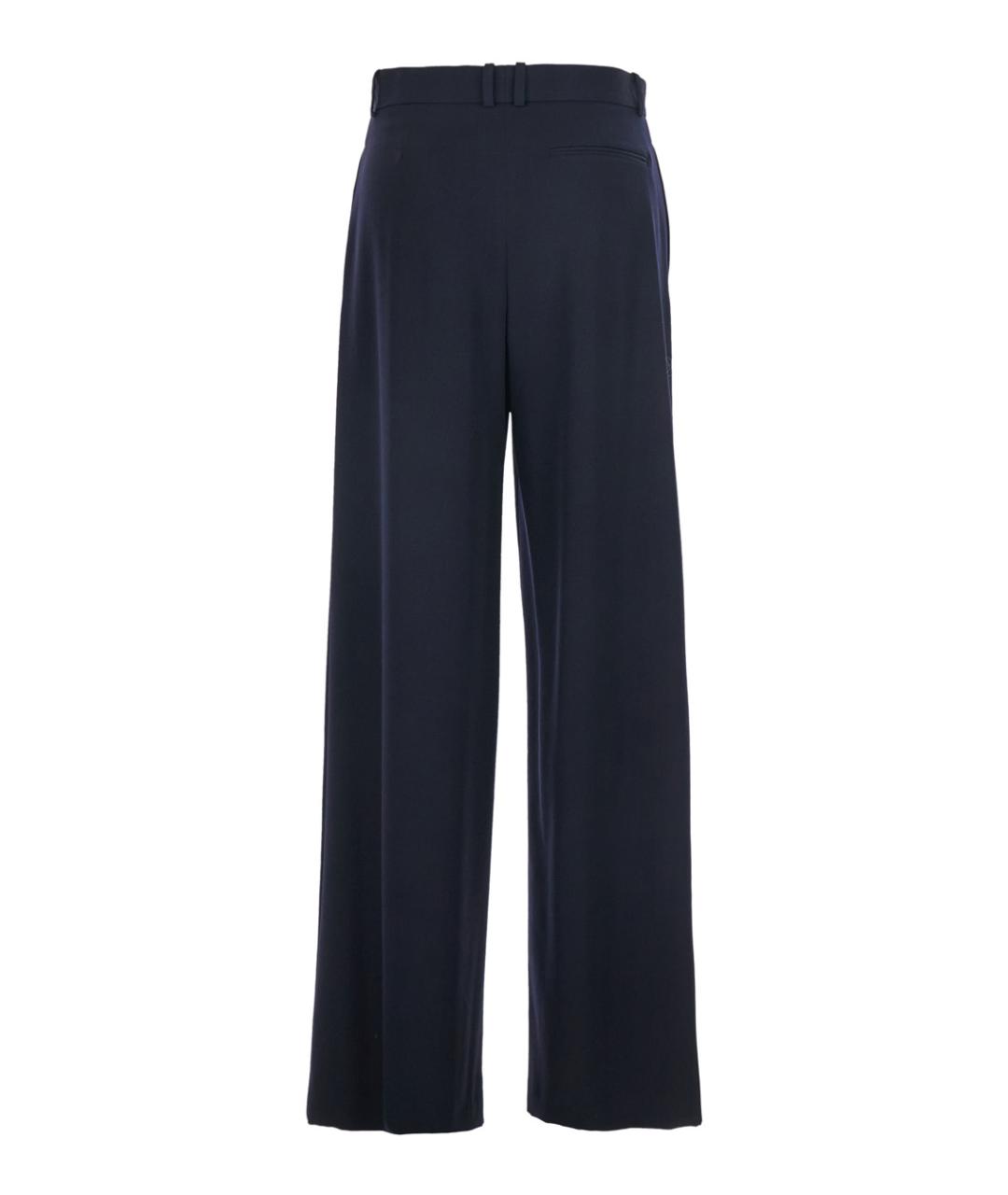 THE ROW Синие шерстяные прямые брюки, фото 2