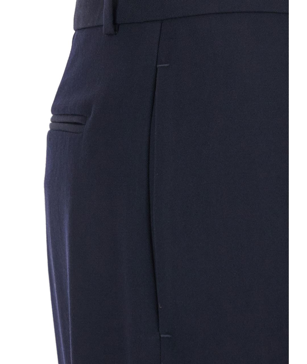 THE ROW Синие шерстяные прямые брюки, фото 3