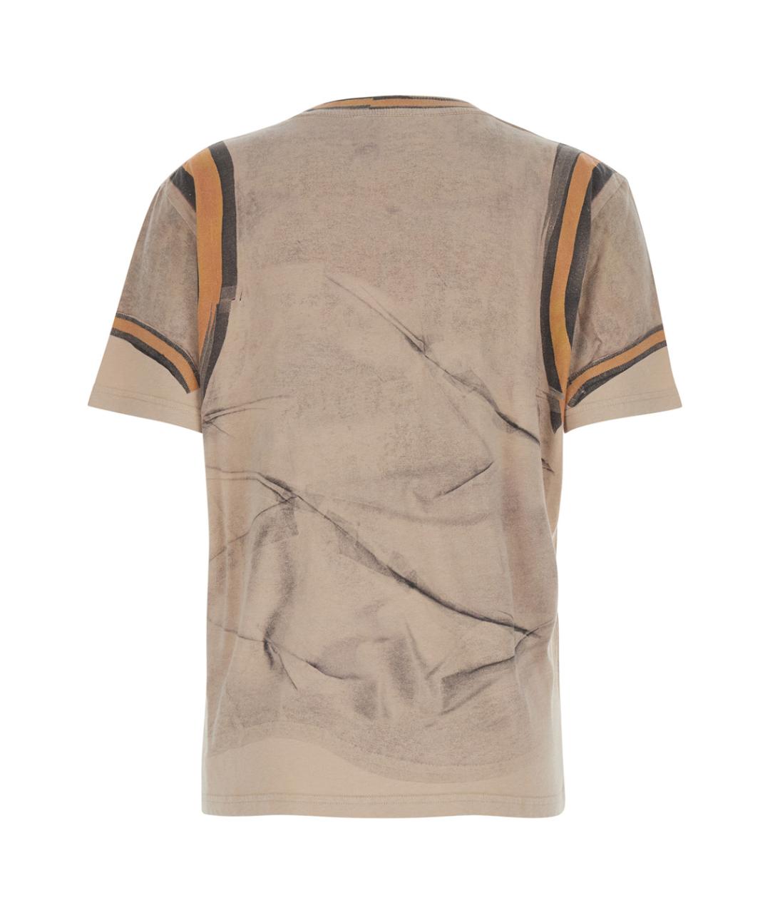 ACNE STUDIOS Бежевая хлопковая футболка, фото 2