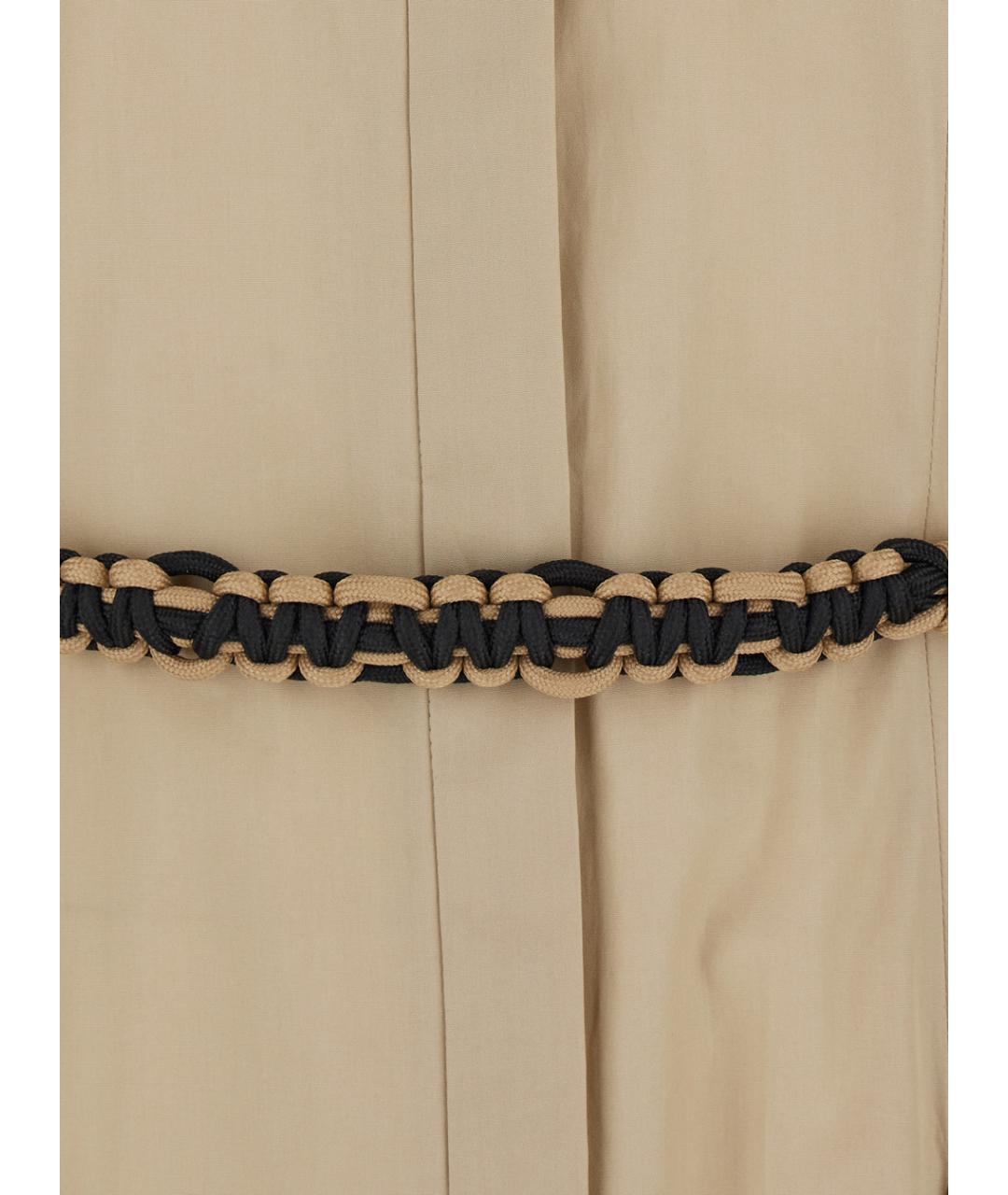 MAX MARA STUDIO Бежевое хлопковое повседневное платье, фото 3