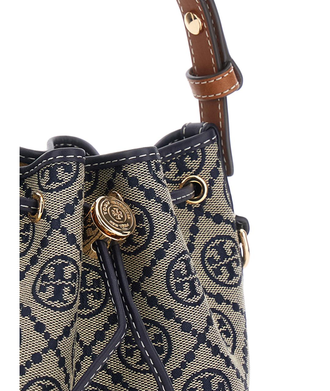 TORY BURCH Синяя хлопковая сумка тоут, фото 3