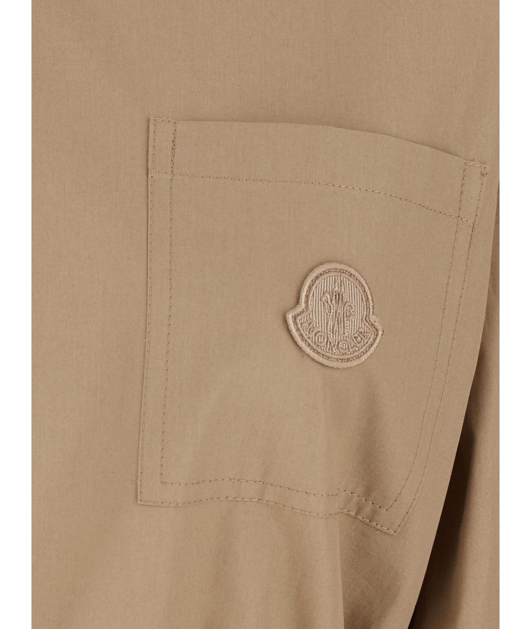 MONCLER Бежевая хлопковая рубашка, фото 3