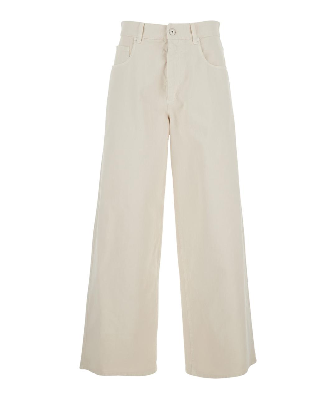 BRUNELLO CUCINELLI Белые хлопковые прямые джинсы, фото 1