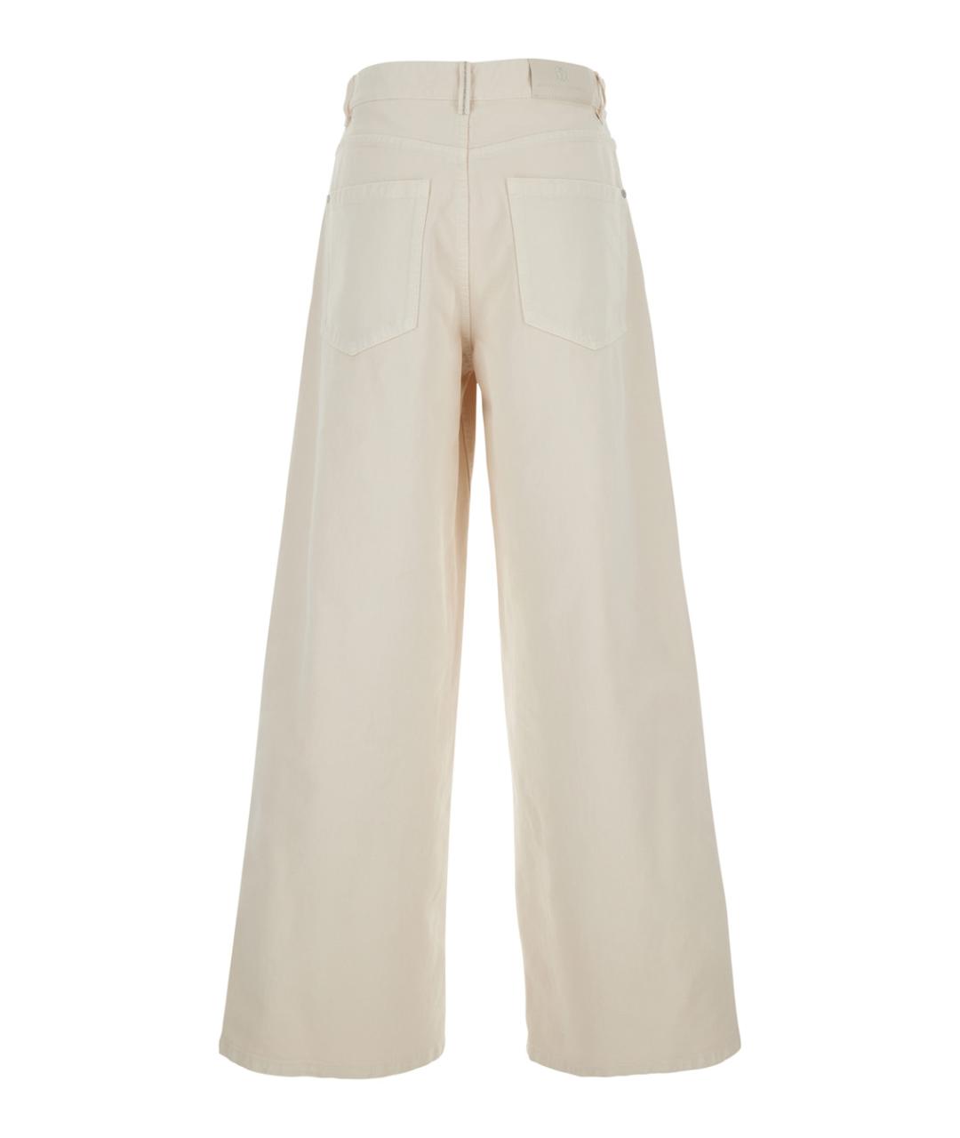 BRUNELLO CUCINELLI Белые хлопковые прямые джинсы, фото 2