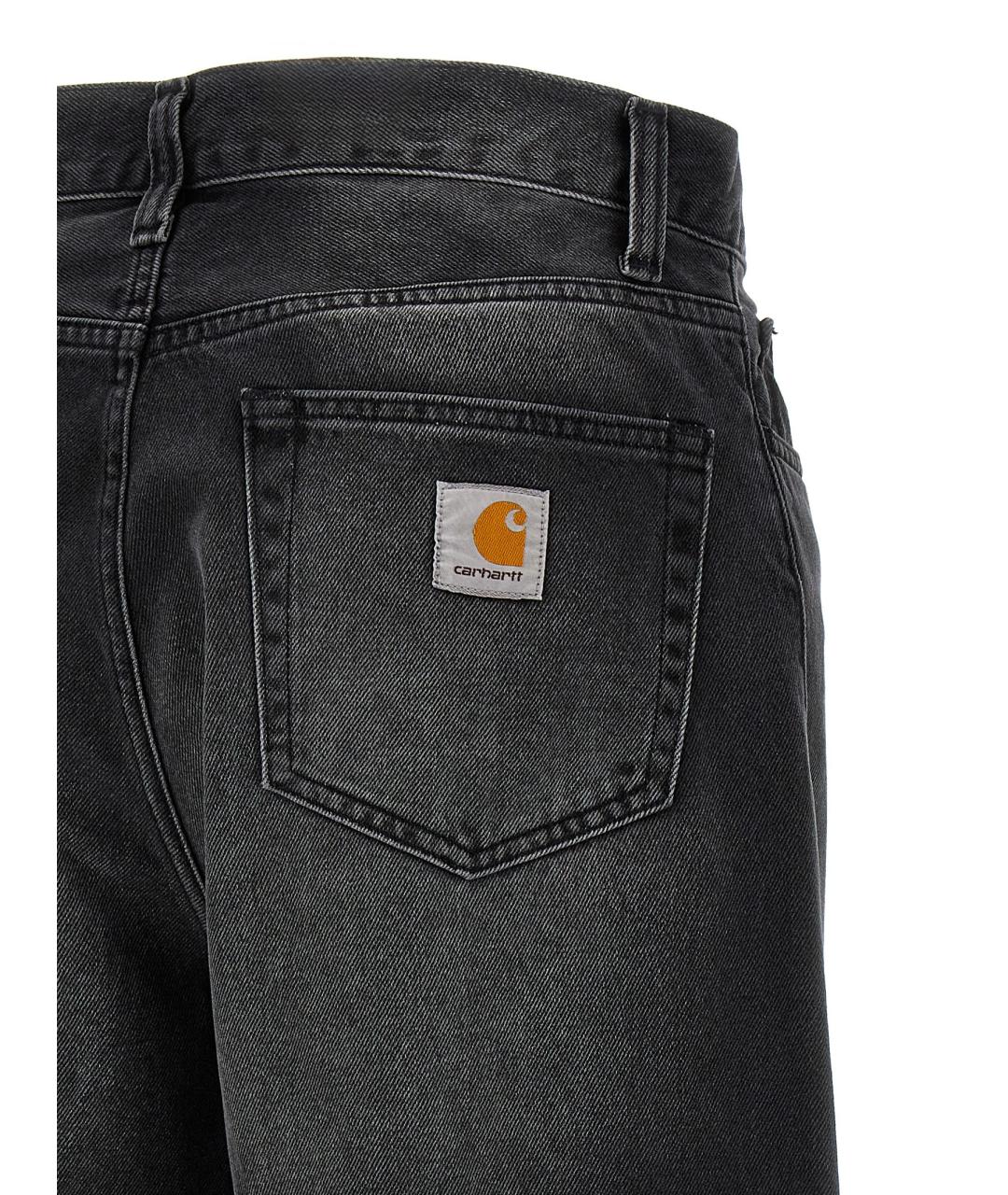 CARHARTT WIP Черные хлопковые прямые джинсы, фото 4