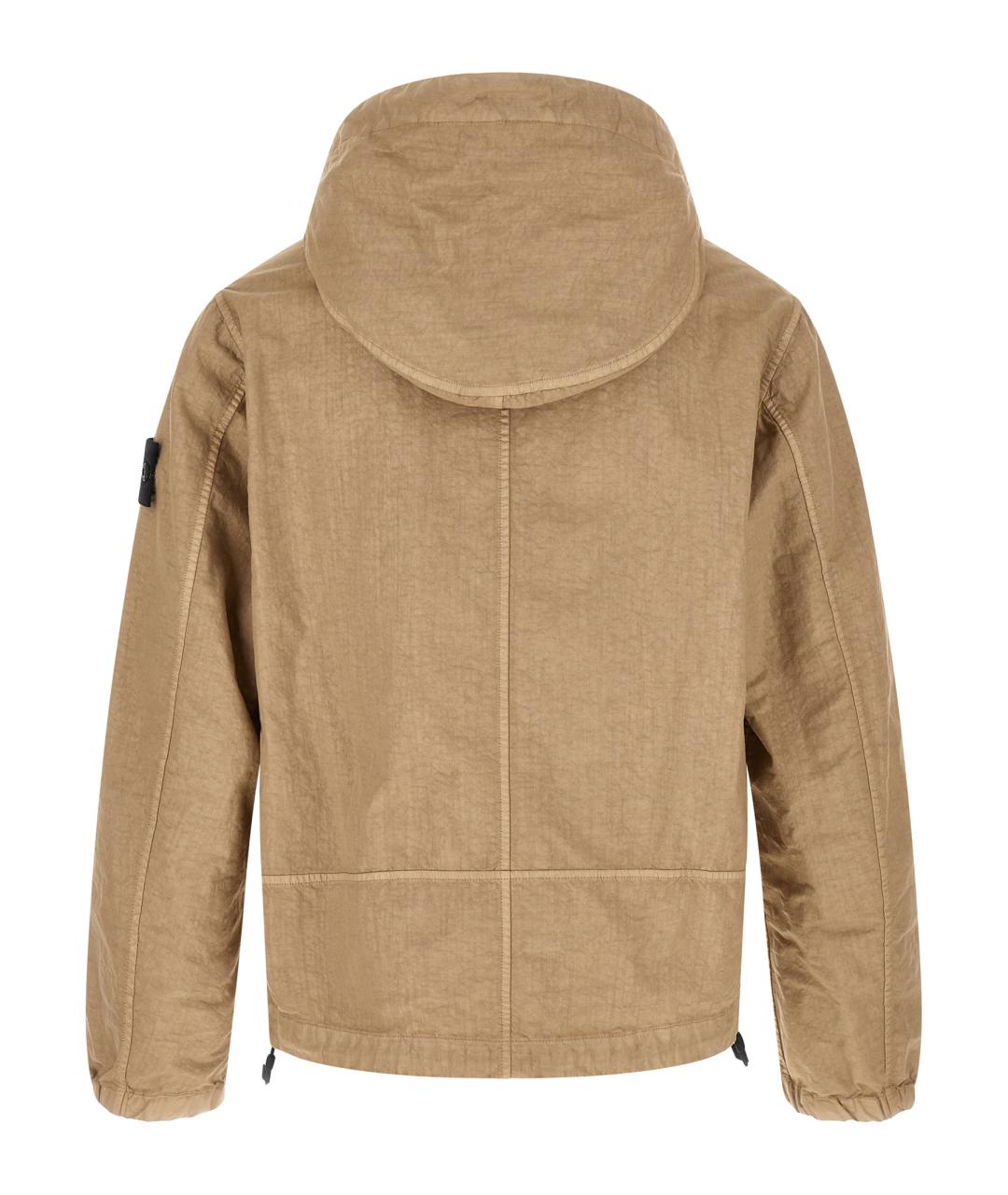 STONE ISLAND Бежевая полиамидовая куртка, фото 2