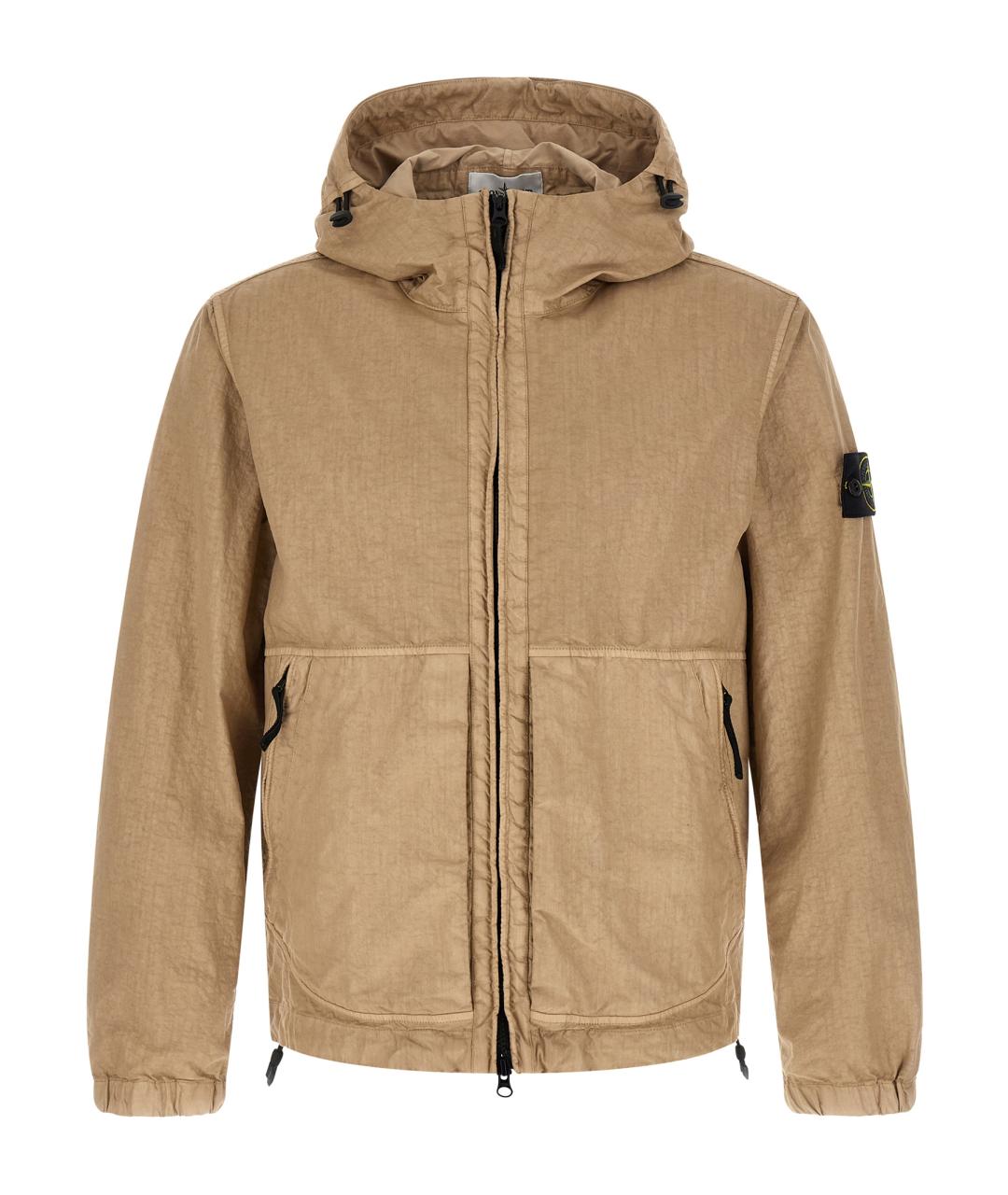 STONE ISLAND Бежевая полиамидовая куртка, фото 1