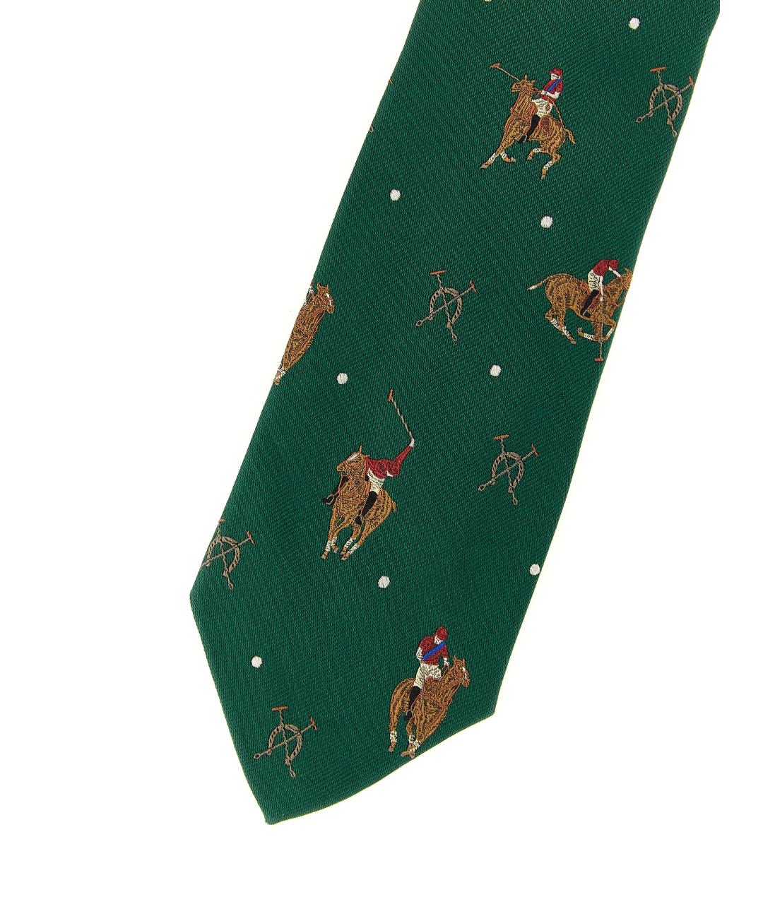POLO RALPH LAUREN Зеленый шелковый галстук, фото 3