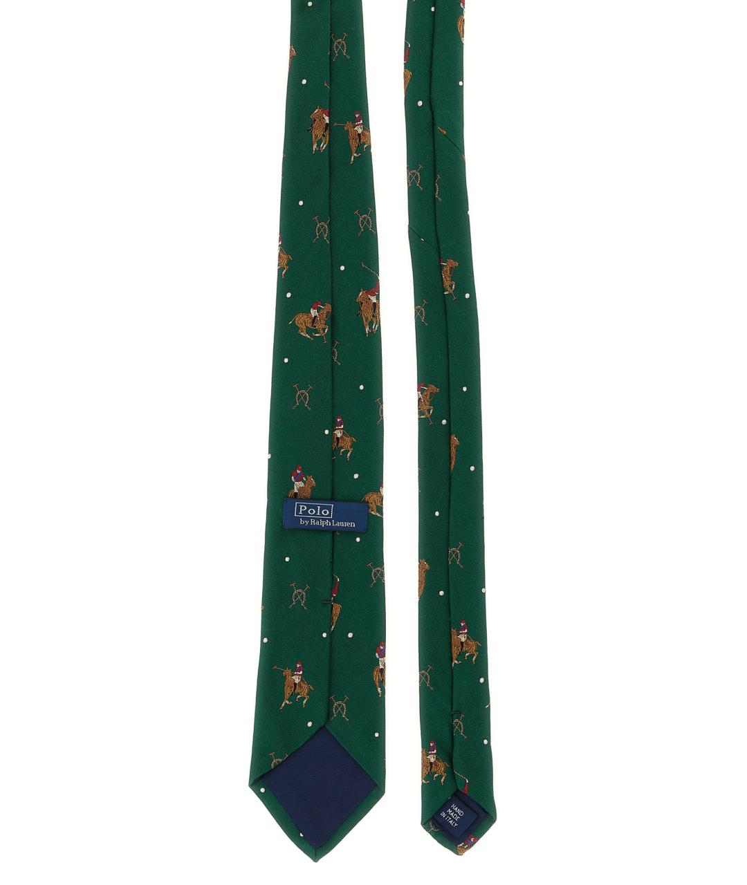 POLO RALPH LAUREN Зеленый шелковый галстук, фото 2