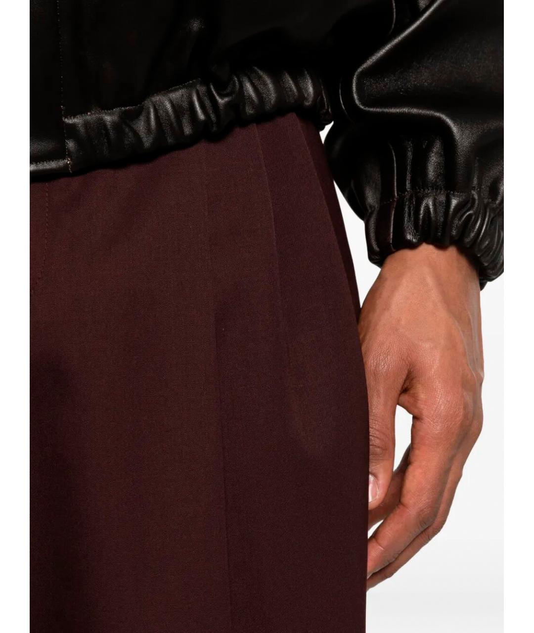 BOTTEGA VENETA Мульти шерстяные повседневные брюки, фото 4