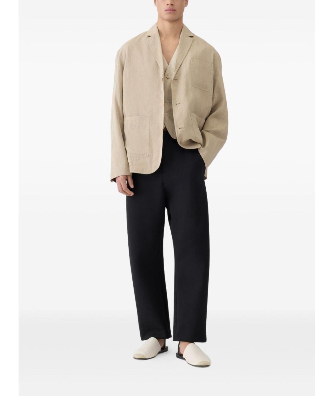 JACQUEMUS Бежевый хлопковый пиджак, фото 4