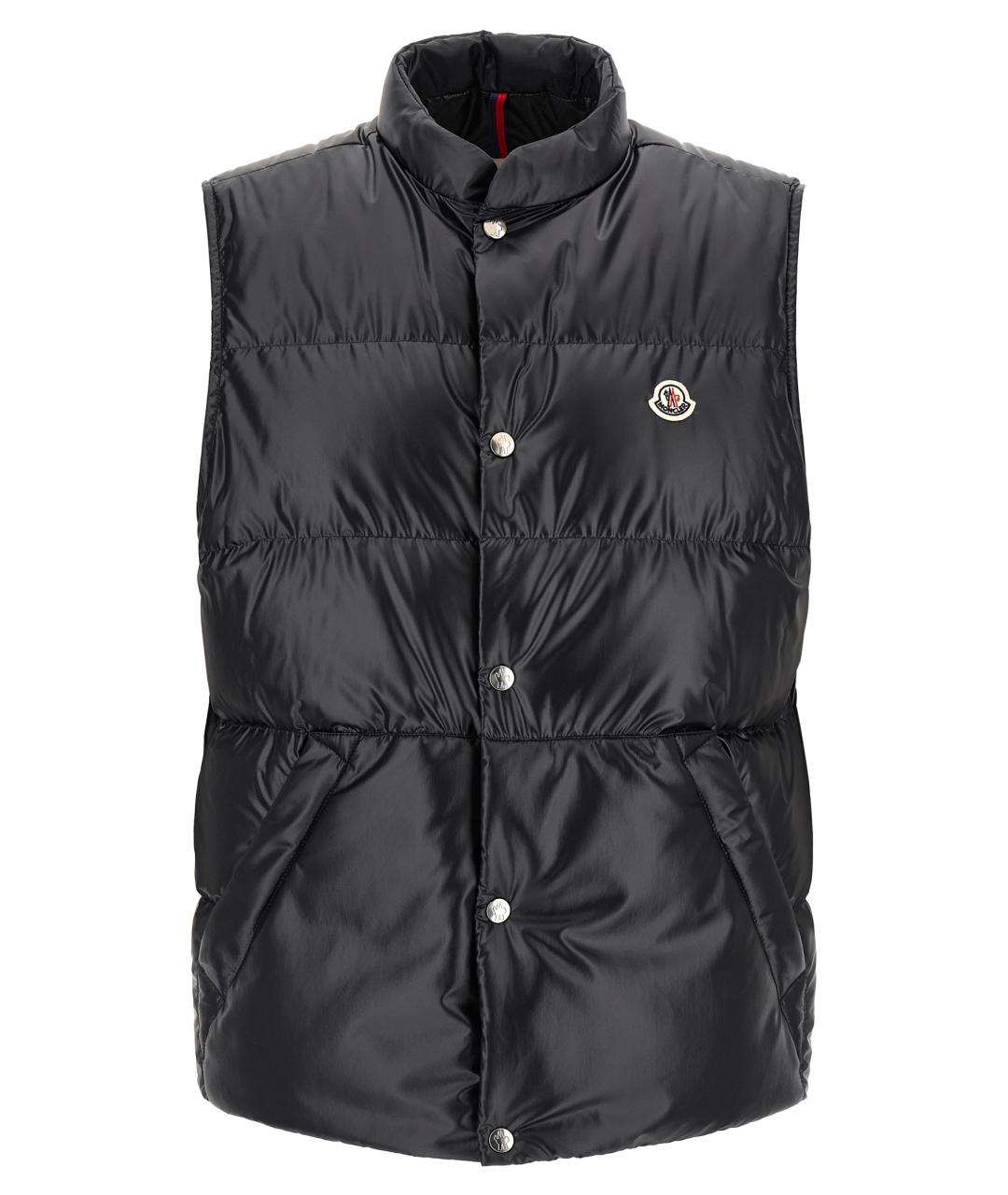 MONCLER Темно-синий полиэстеровый жилет, фото 1