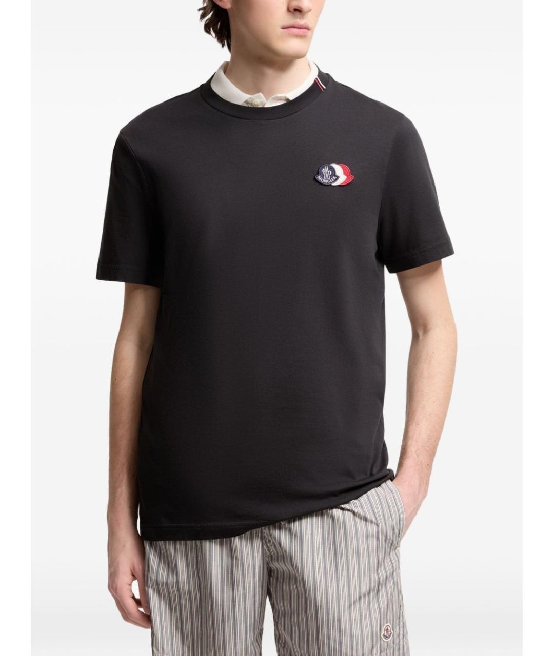 MONCLER Синяя хлопковая футболка, фото 3