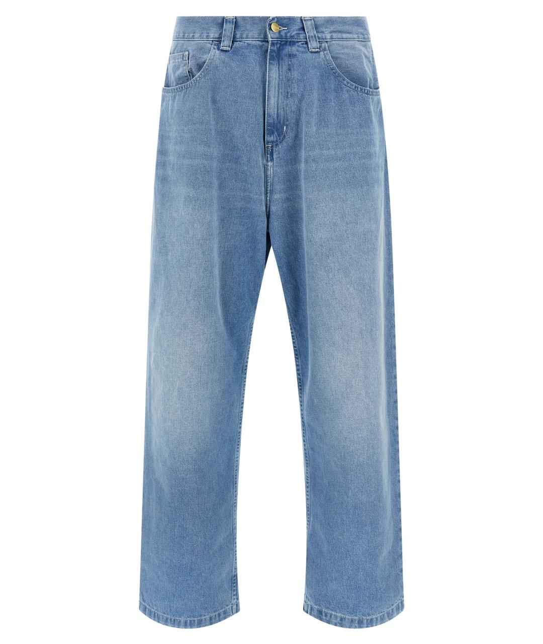 CARHARTT WIP Голубые хлопковые прямые джинсы, фото 1