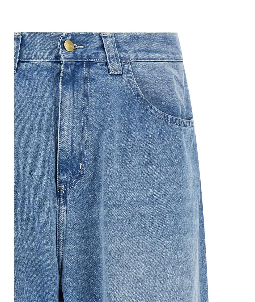 CARHARTT WIP Голубые хлопковые прямые джинсы, фото 3
