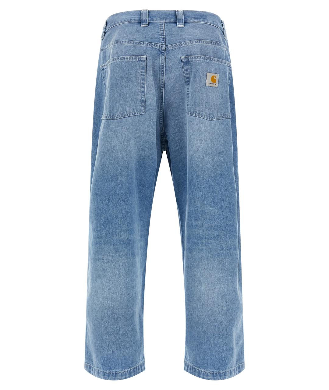 CARHARTT WIP Голубые хлопковые прямые джинсы, фото 2