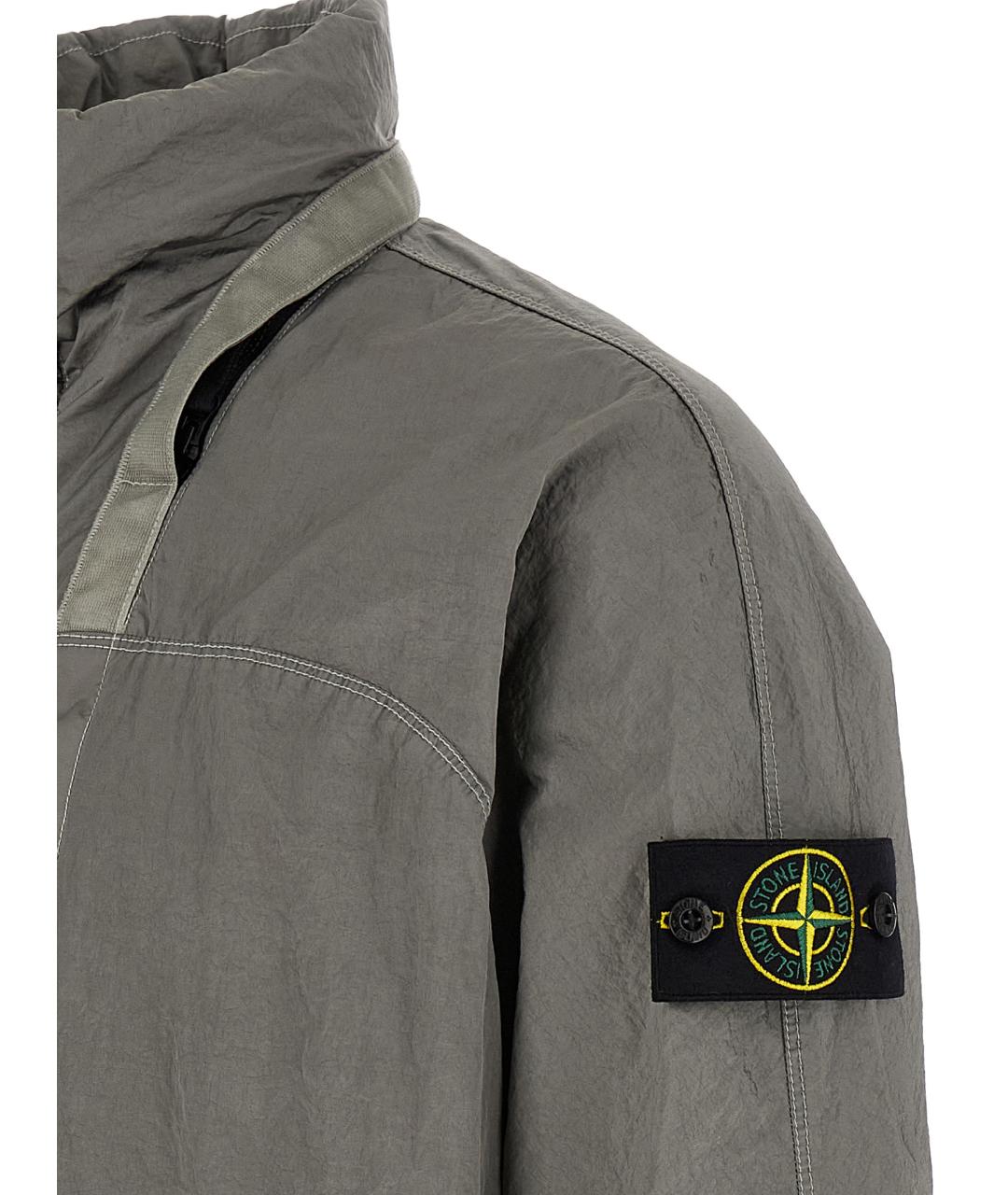 STONE ISLAND Серая полиамидовая куртка, фото 4