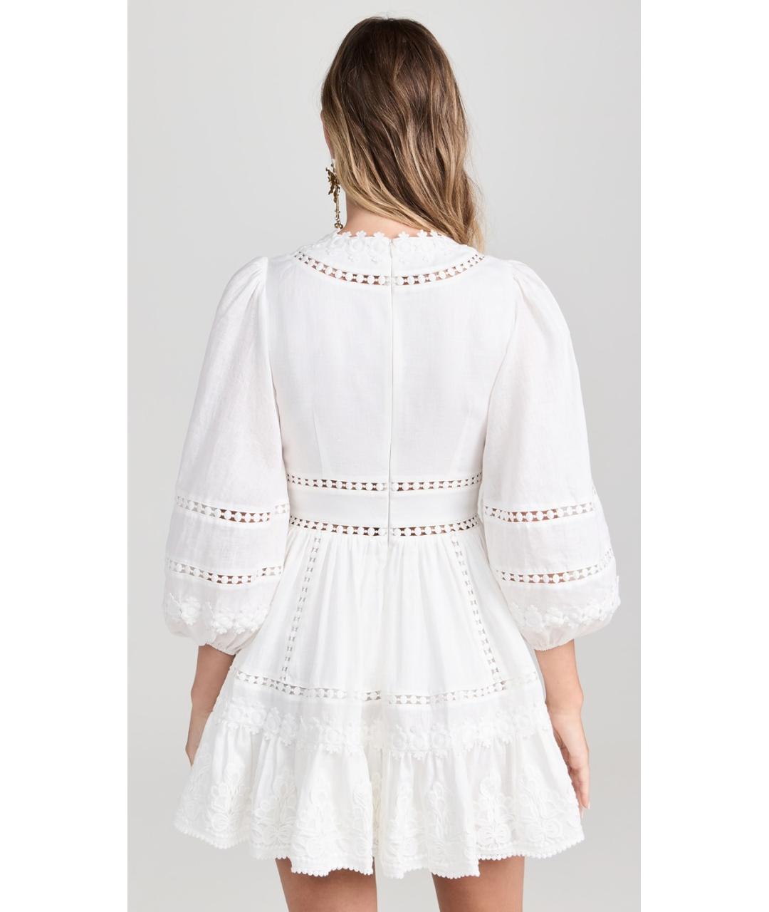 ZIMMERMANN Белое льняное коктейльное платье, фото 6